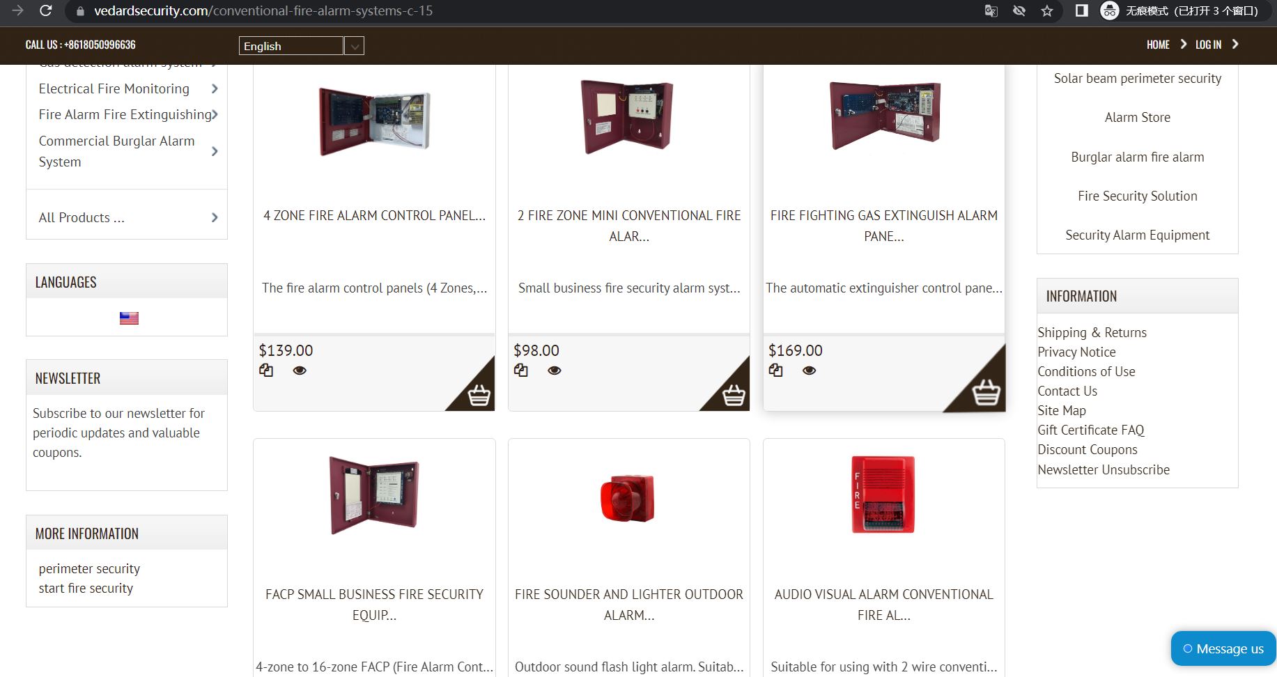 HST fire alarm systems