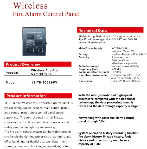 wireless addressable fire alarm