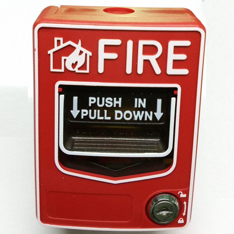 Fire pull station manual call point resetable fire panic push button